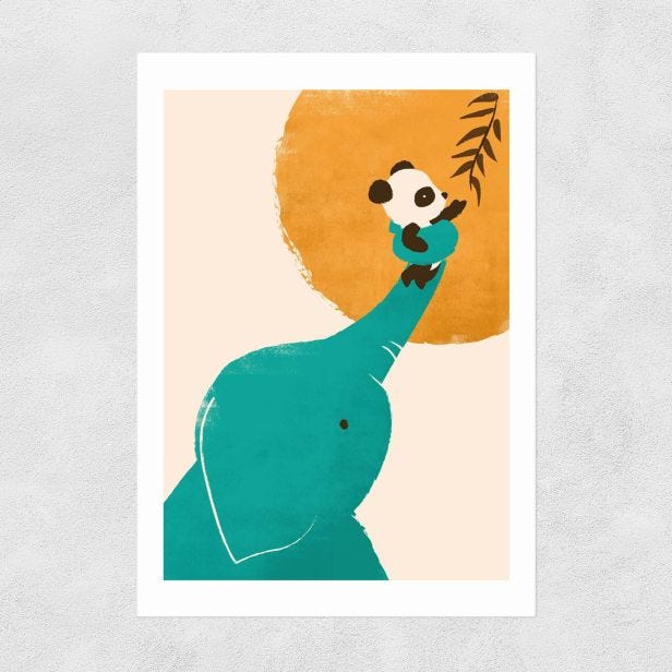 Panda's Little Helper Printed Artwork by Jay Fleck, A3