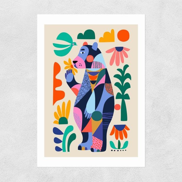 Bear Printed Artwork by Rachel Lee, A3