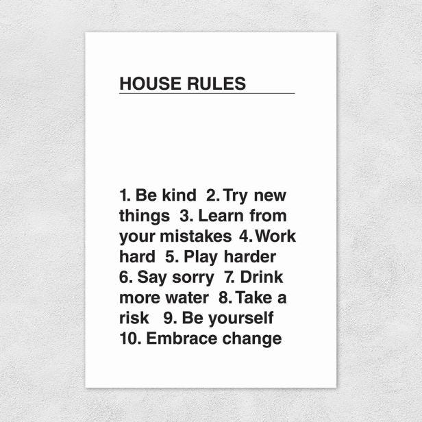 House Rules Printed Artwork by The Native State, A3