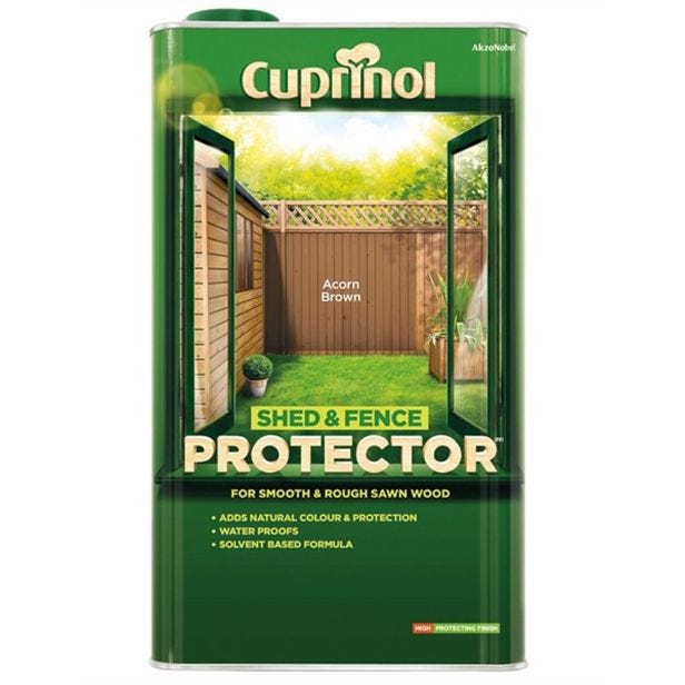 Cuprinol Shed & Fence Protector Paint, 5L, Acorn Brown