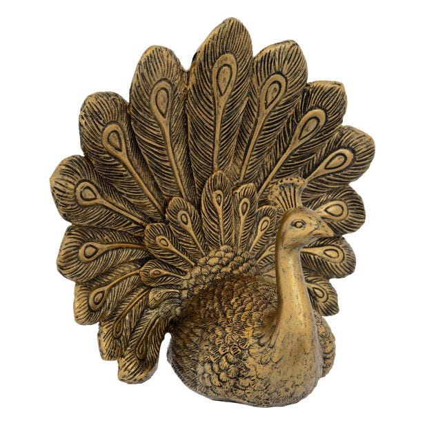 Atmosphera Wild Romance Bird Statue, Gold