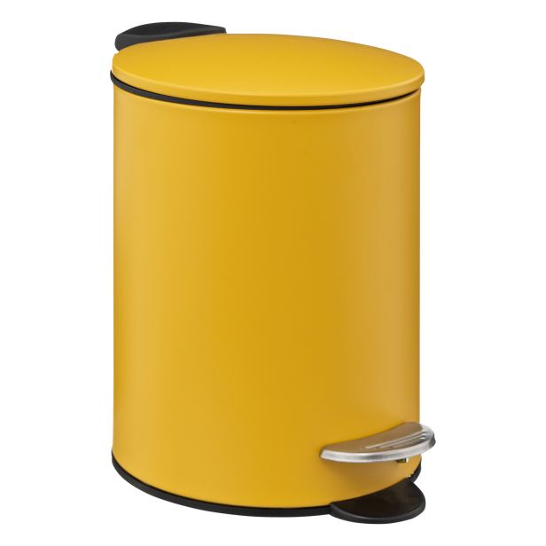5five Colours Soft Close Pedal Bin, 3L, Mustard