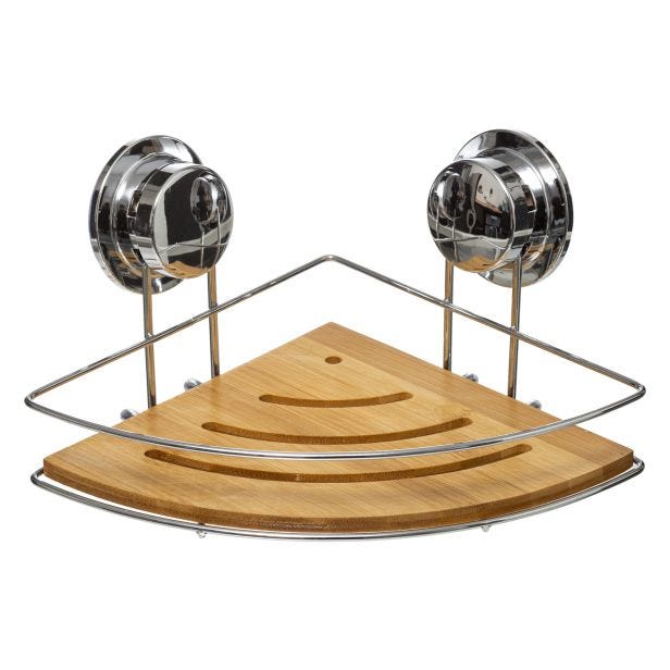 5five Venterra Bamboo Corner Shower Basket 