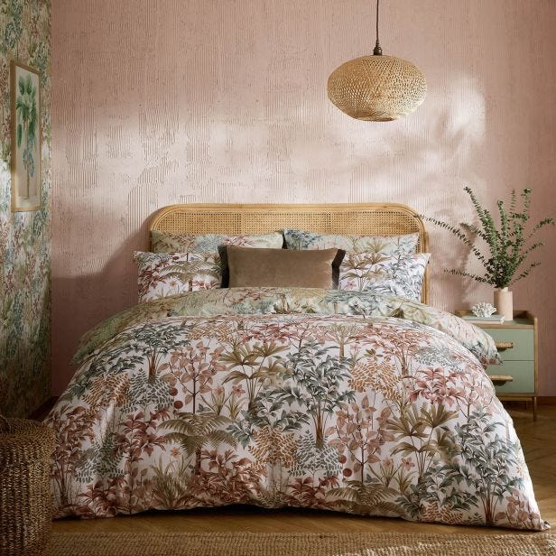 Graham & Brown Jardin Botanico Duvet Set, King, Soft Sage