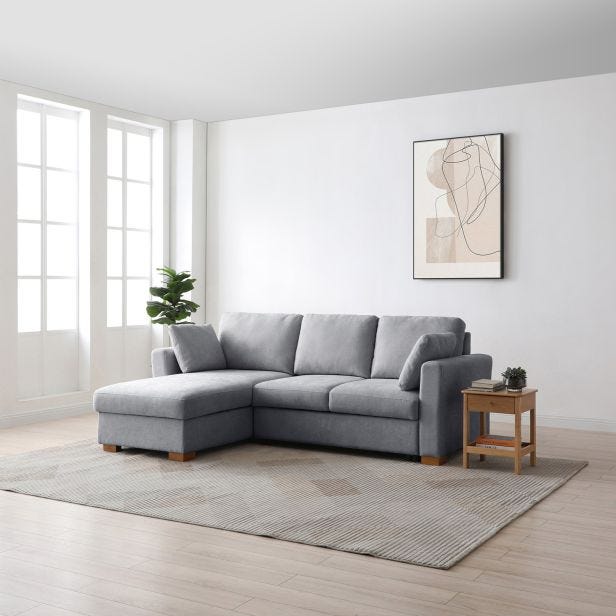 Casa Sorrel Chaise Fabric Sofa Bed , Grey