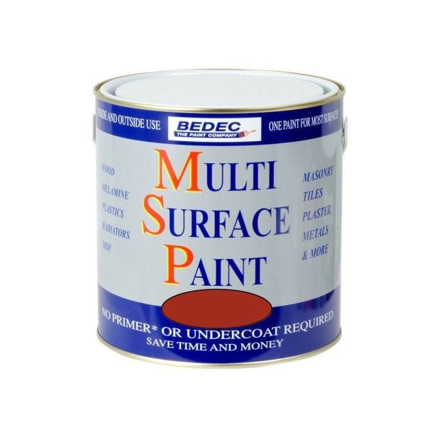 Bedec Soft Gloss Multi Surface Paint, 250ml, Red Cossack