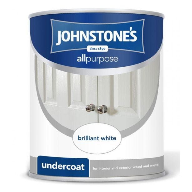 Johnstone's Interior Undercoat Paint, 750ml, Pure Brilliant White