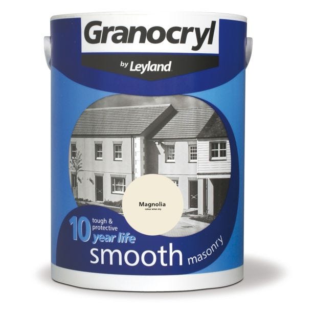 Granocryl Smooth Masonry Paint, 5L, Magnolia