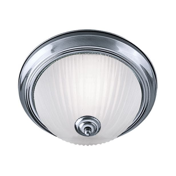 Searchlight American Diner Flush Ceiling Light, Chrome