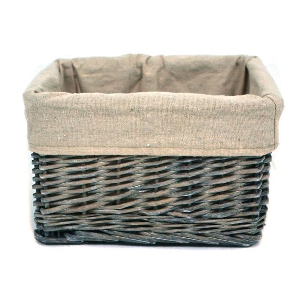 Casa Wicker Storage Basket, Small, Natural/Grey