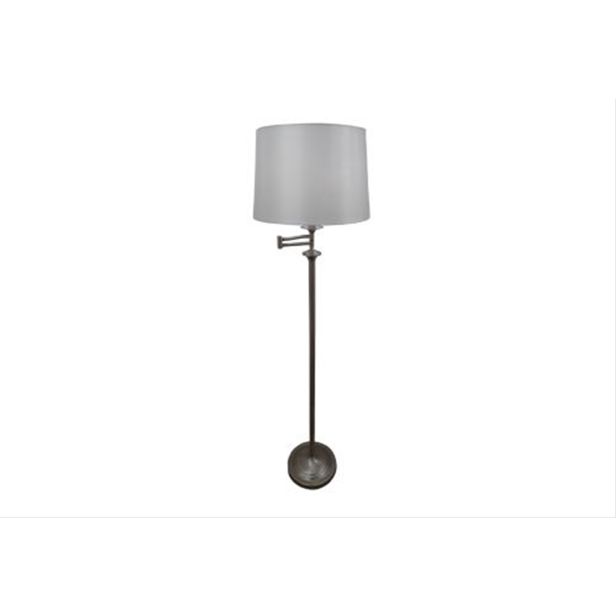 Casa Mellion Swing Arm Floor Lamp, Satin Nickel