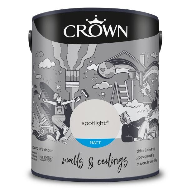 Crown Matt Emulsion Paint, 5L, Spotlight