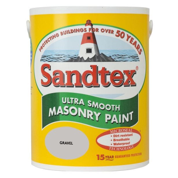 Sandtex Smooth Masonry Paint, 5L, Gravel