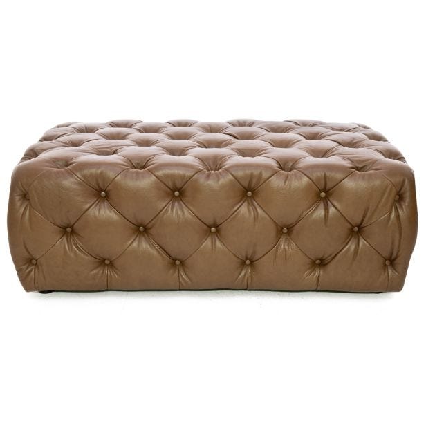 Alexander & James Button Large Leather Footstool