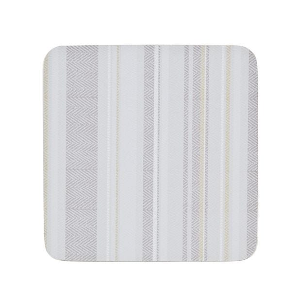 Denby Stripe Coasters, Set of 6, Cream 