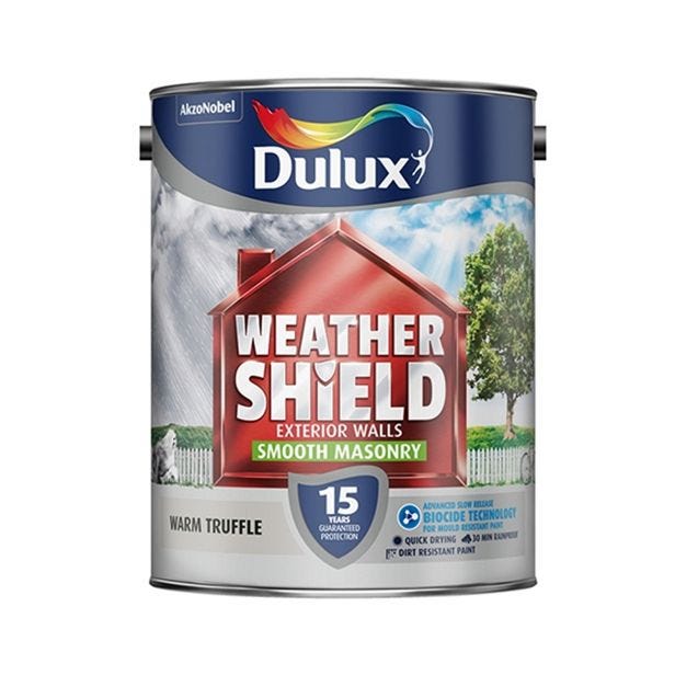 Weathershield Smooth Masonry Paint, 5L, Warm Truffle