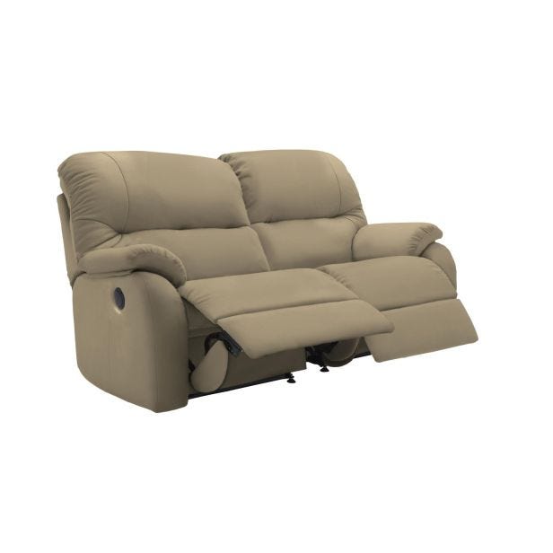 G Plan Mistral 3 Seater Double Power Recliner Leather Sofa, Capri Putty