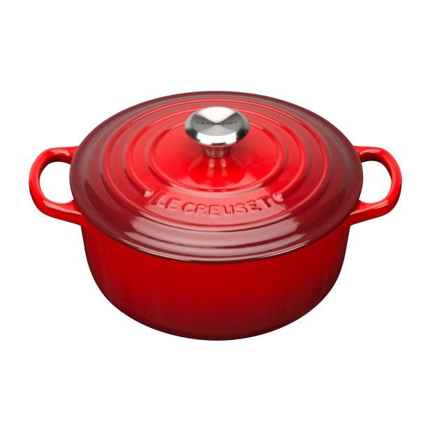 Le Creuset Signature Cast Iron Round Casserole, 20cm, Cerise