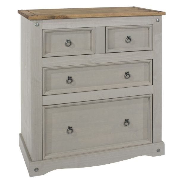 Casa Connor 2+2 Drawer Chest, Grey