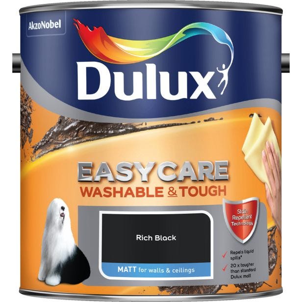Dulux Easycare Matt Emulsion Paint, 2.5L, Rich Black