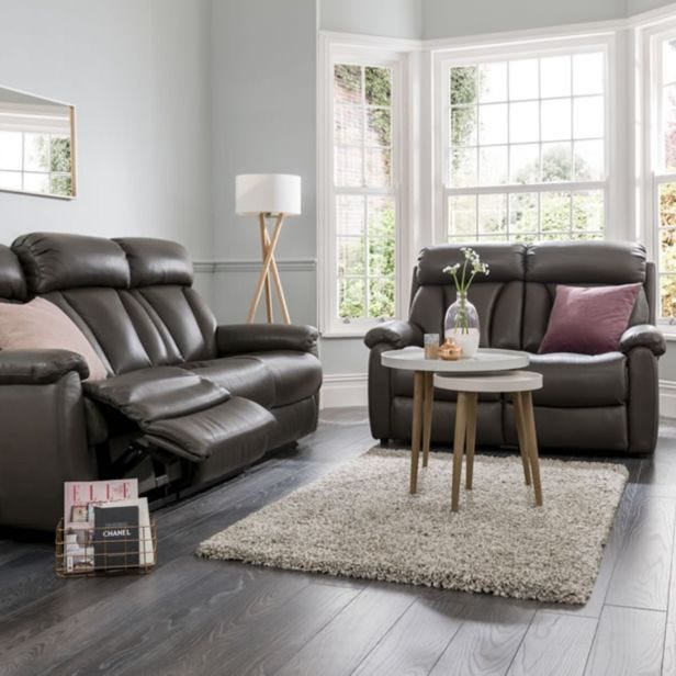 La-Z-Boy Georgina 2 Seater Double Manual Recliner Leather Sofa