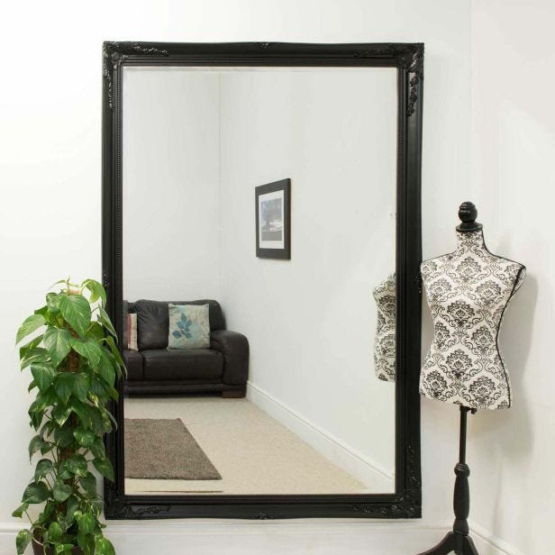 Mirror Outlet Buxton Leaner Mirror, 200x140cm, Black