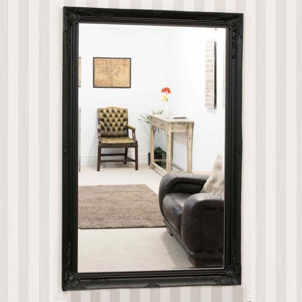 Mirror Outlet Buxton Leaner Mirror, 170x109cm, Black