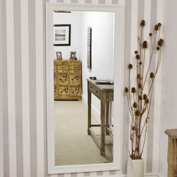 Mirror Outlet Langton Leaner Mirror, 160x73cm, Cream