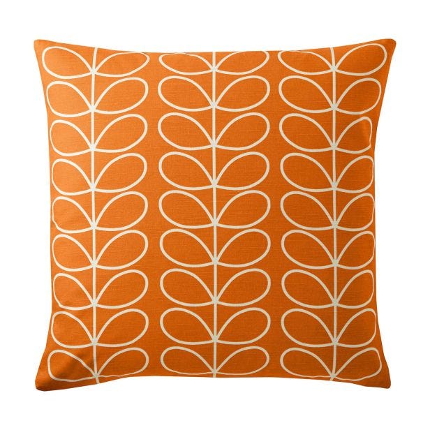 Orla Kiely Small Linear Stem Cushion, Persimmon