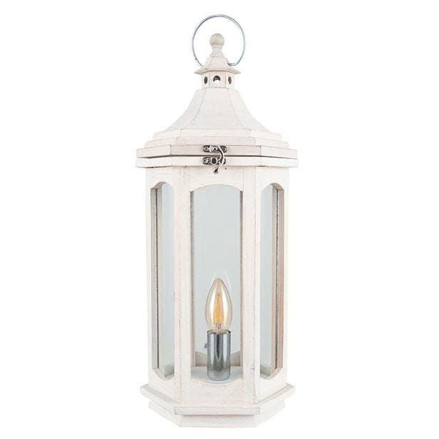 Pacific Lifestyle Adaline Lantern Table Lamp, White