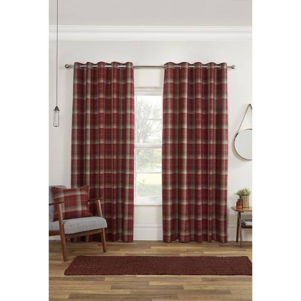 Sundour Carnoustie Curtains, 168 x 229cm, Red