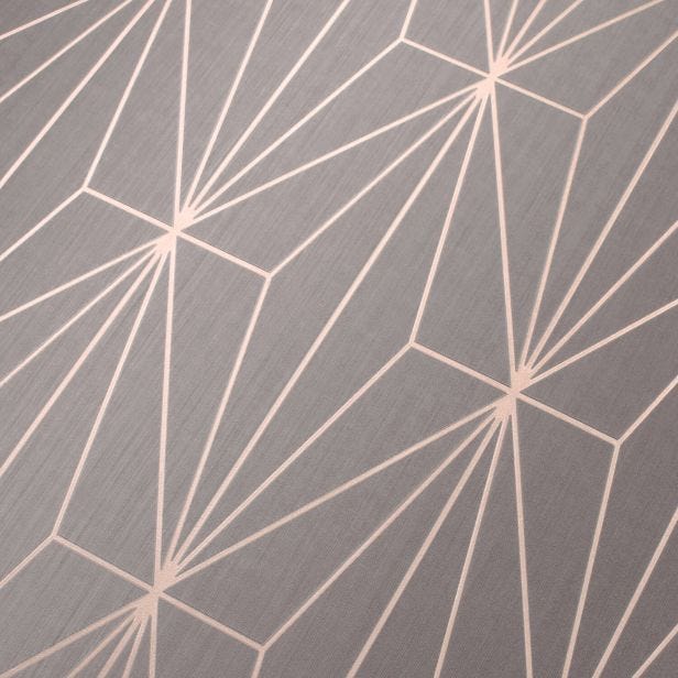 Muriva Kayla Wallpaper, Grey & Rose Gold