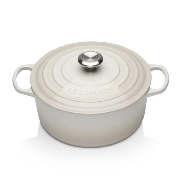 Le Creuset Round Casserole, 20cm, Meringue