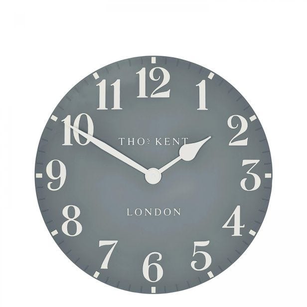 Thomas Kent Arabic Wall Clock, 30cm, Flax Blue