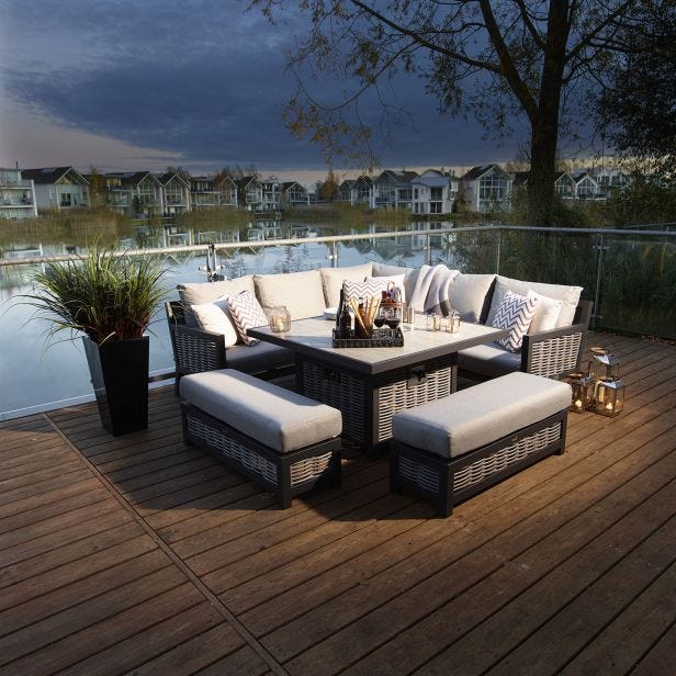 Bramblecrest Portofino Modular Sofa & Firepit Table Set
