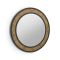 Casa Eclipse Round Wall Mirror, Rustic Oak