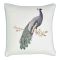 Laura Ashley Peacock Beaded Cushion, Duck Egg