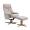 Casa Trento Fabric Swivel Recliner Chair & Stool, Wheat