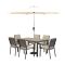 Bramblecrest Zurich Garden Dining Set with Parasol & Base, 6 Seater