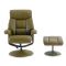 Casa Bayonne Leather Look Chair & Footstool, Olive Green