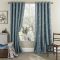 Laura Ashley Pussy Willow Eyelet Curtains, 162 x 137cm, Dark Seaspray