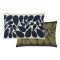 Orla Kiely Sycamore Stripe Cushion, Space Blue & Olive