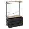 5five Tissa 6 Drawer Open Wardrobe, Black & Natural