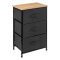 5five Tissa 3 Fabric Drawer Unit, Black & Natural
