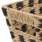 5five Woven Square Design Rectangle Basket, Black & Natural
