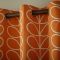 Orla Kiely Linear Stem Eyelet Curtains, 117 X 137cm, Burnt Orange