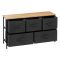 5five Tissa Low 5 Drawer Storage Unit, Dark Grey