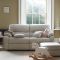 G Plan Mistral Small 2 Seater Double Manual Recliner Leather Sofa, Husk Alabaster
