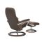 Stressless Consul Large Leather Recliner Chair & Footstool, Batick Mole