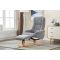 Casa Sinatra Swivel Manual Recliner Chair & Footstool , Lake Blue